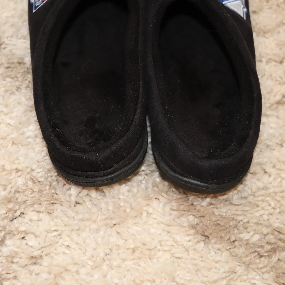 Mens New York Ranger Black Scuff Embroidered Logo Memory Foam Slipper Size XL - Picture 5 of 15